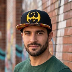 Marvel Iron Fist Baseball hat Marvel comics snapback embroidered fire flames New